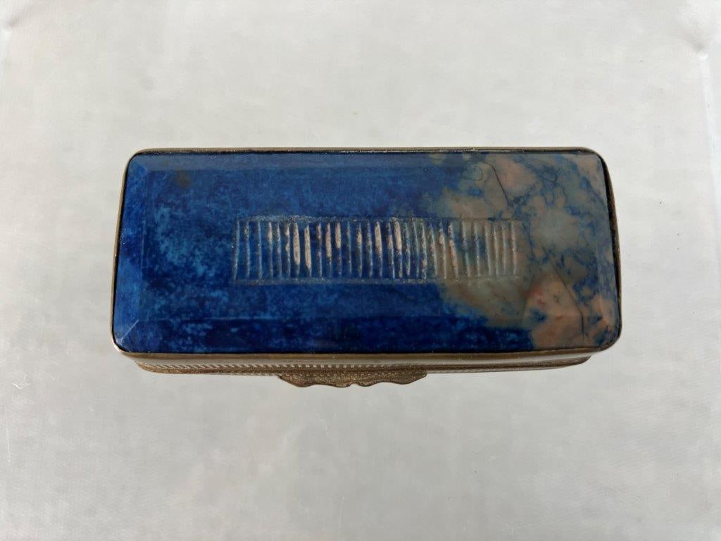 Lapis Lazuli Pill Box and Vintage Compact Assortment - 9
