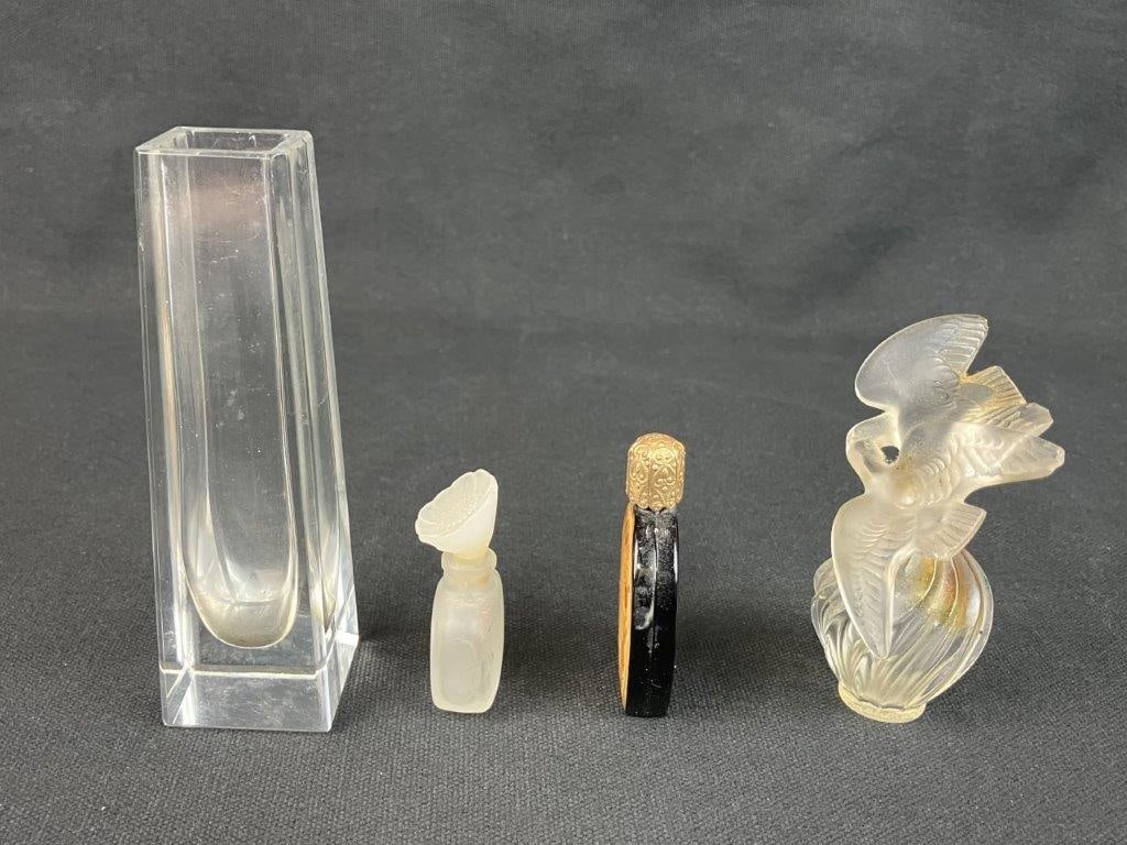 Vintage Perfume Bottles Including Lalique Art Glass - 3