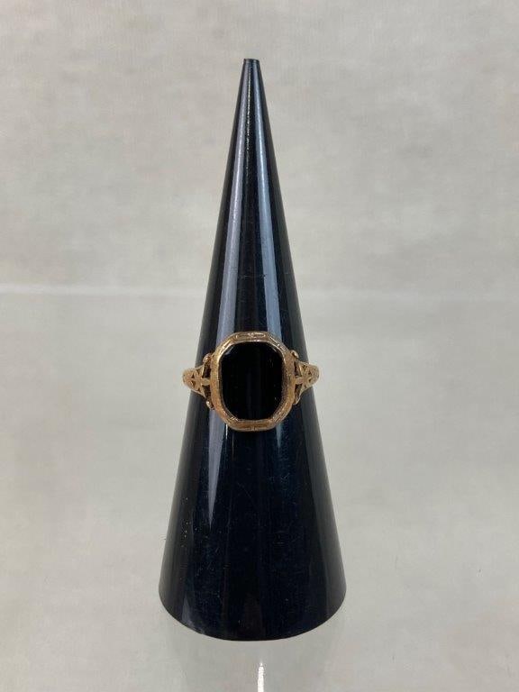 20th Century 18K Gold Ring with 14K Gold Charm - 4