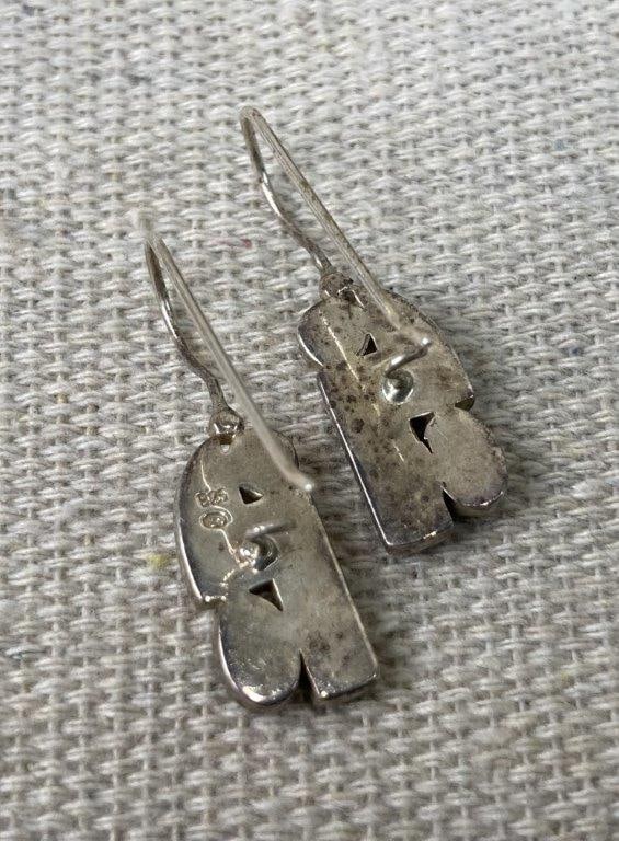 Two Pairs of Vintage Sterling Silver Earrings with Gemstones - 4
