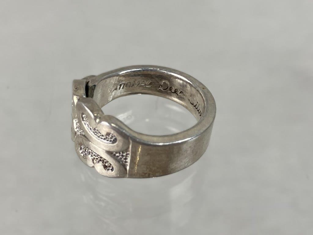 Two Sterling Silver Rings with Silver-tone Ring Including Pandora - 4