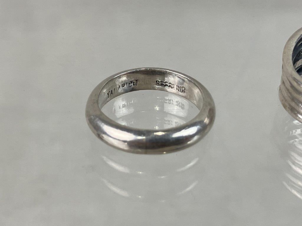 Two Sterling Silver Rings with Silver-tone Ring Including Pandora - 6