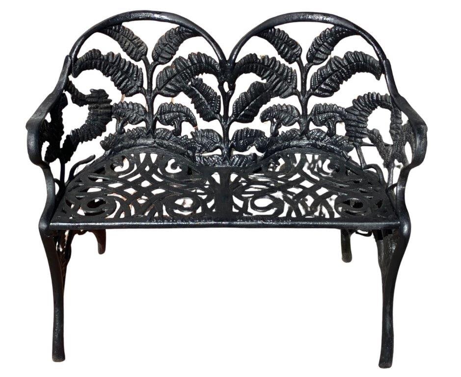 James W. Carr, Richmond, Virginia Cast-Iron Fern Pattern Bench Settee - 2