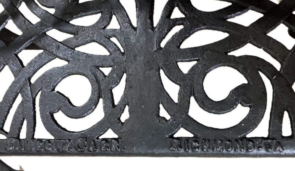 James W. Carr, Richmond, Virginia Cast-Iron Fern Pattern Bench Settee - 7