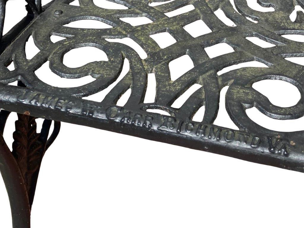 Pair of James W. Carr, Richmond, Virginia Cast-Iron Fern Pattern Arm Chairs - 3
