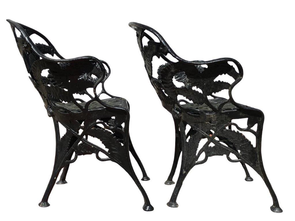 Pair of James W. Carr, Richmond, Virginia Cast-Iron Fern Pattern Arm Chairs - 5