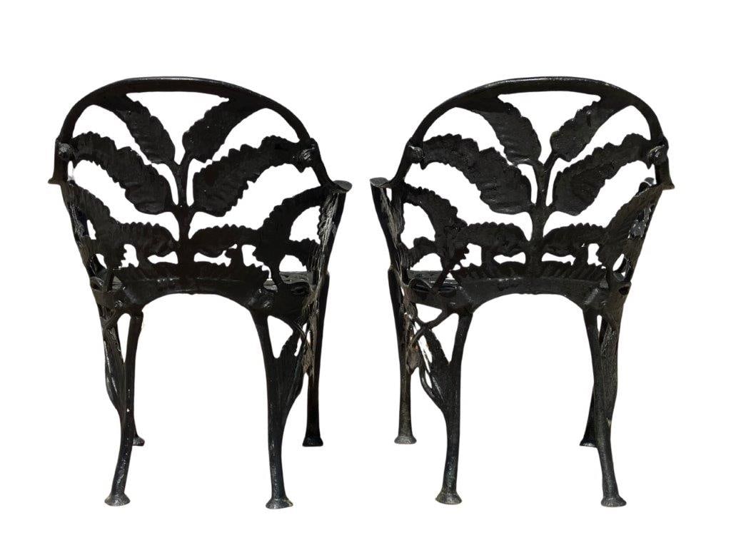 Pair of James W. Carr, Richmond, Virginia Cast-Iron Fern Pattern Arm Chairs - 6
