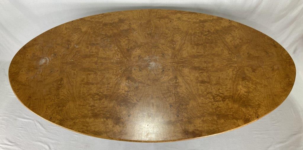 Florence Knoll X Base Burl Wood Dining Table - 2