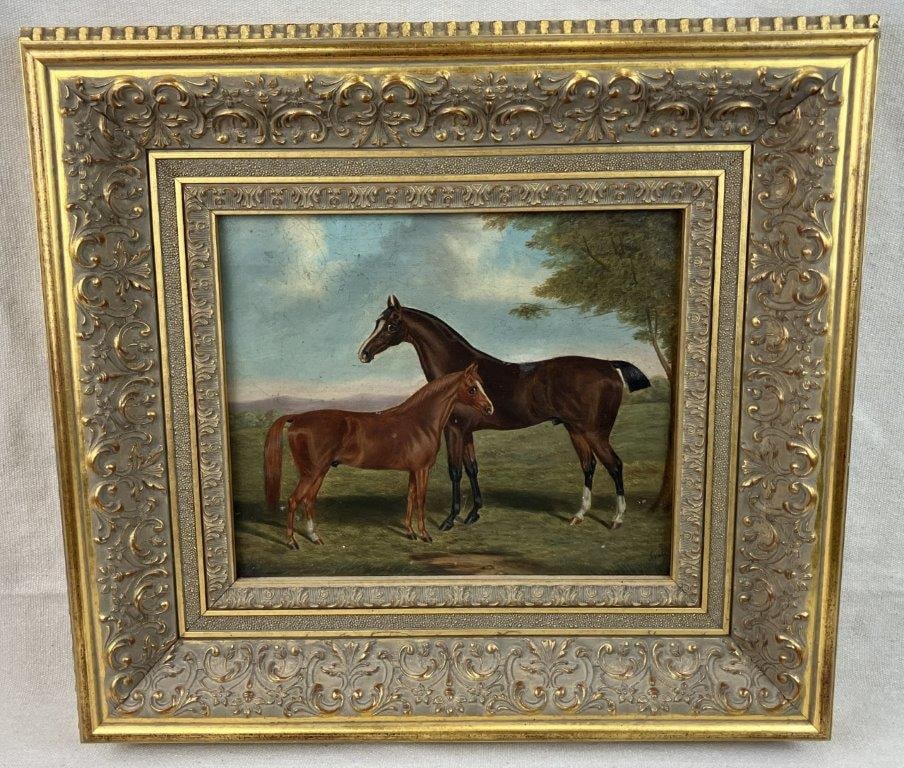 19th Century, British School, Mare and Foal Painting (1 of 9)