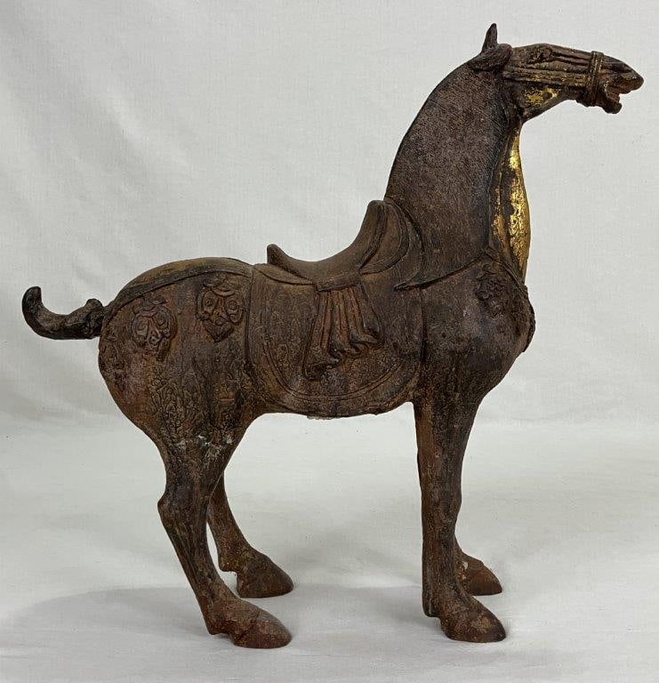 Chinese Gilt Bronze Horse - 4