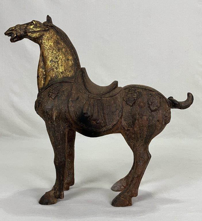 Chinese Gilt Bronze Horse - 7