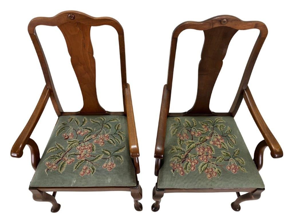 Ten Walnut Queen Anne Dining Chairs - 2