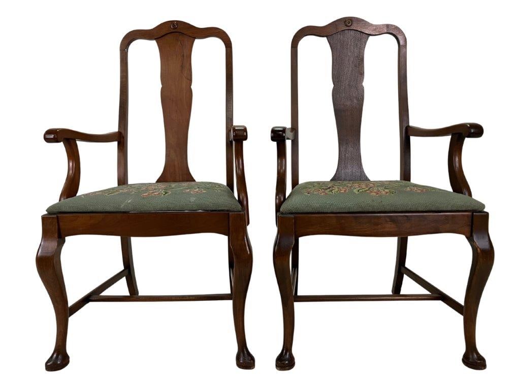 Ten Walnut Queen Anne Dining Chairs - 3