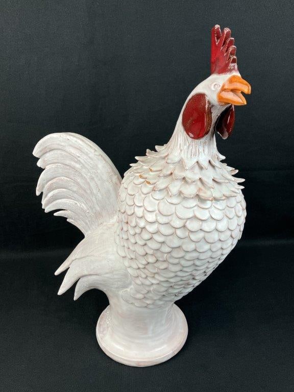 Charlie West Folk Art Pottery Rooster - 2