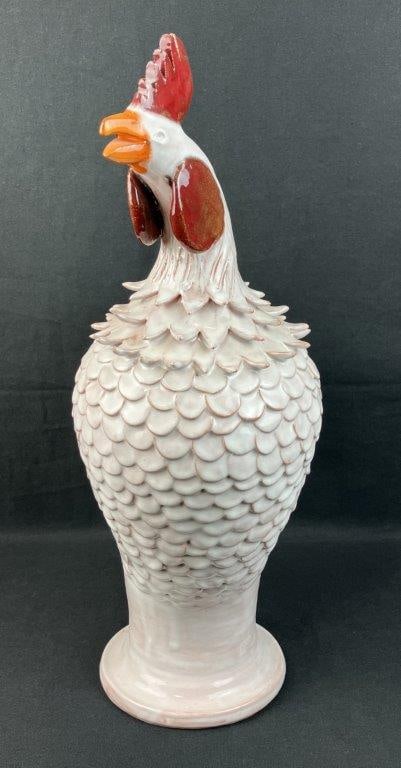 Charlie West Folk Art Pottery Rooster - 4