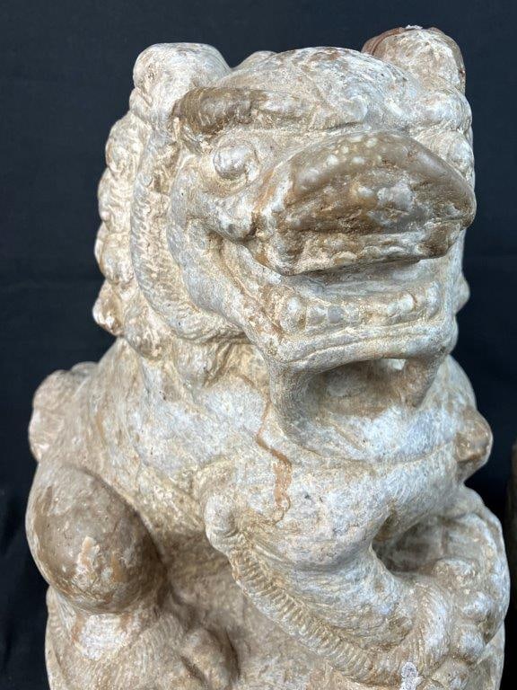Pair of Ming Dynasty Carved Guardian Lions - 3