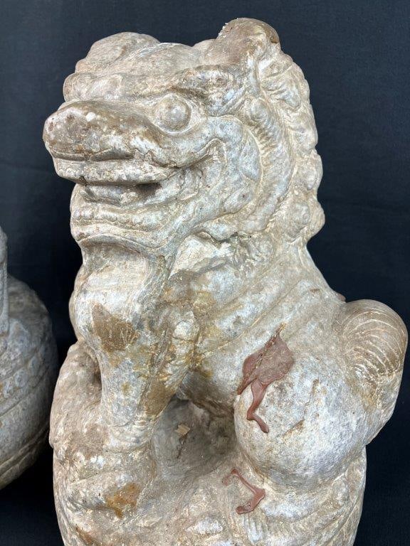 Pair of Ming Dynasty Carved Guardian Lions - 4