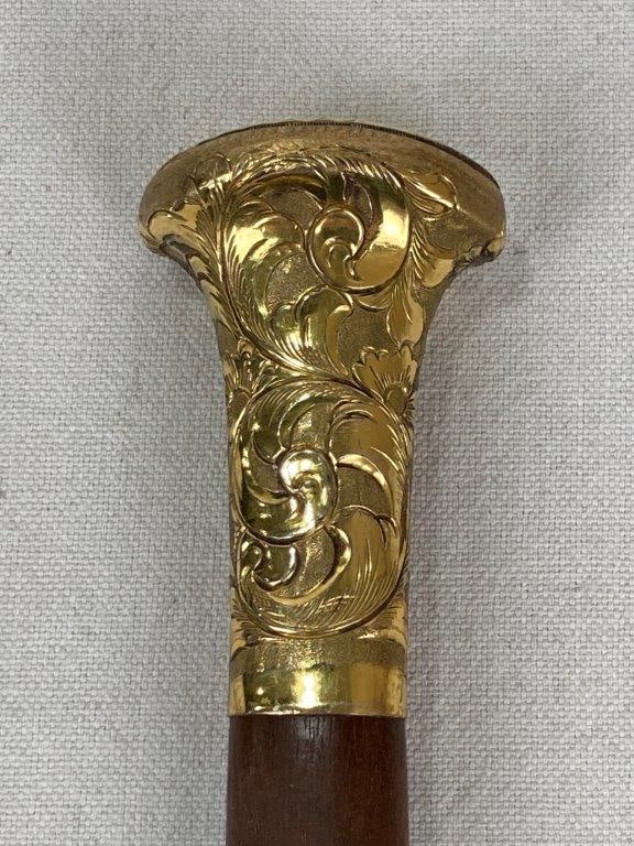Fine Gold Plated Knob Cane - 2
