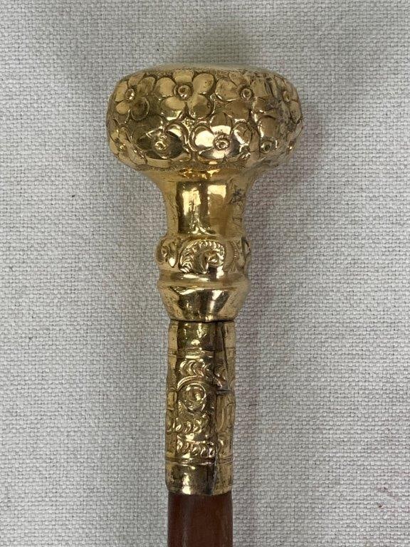 Gold Plated Knob Cane - 2