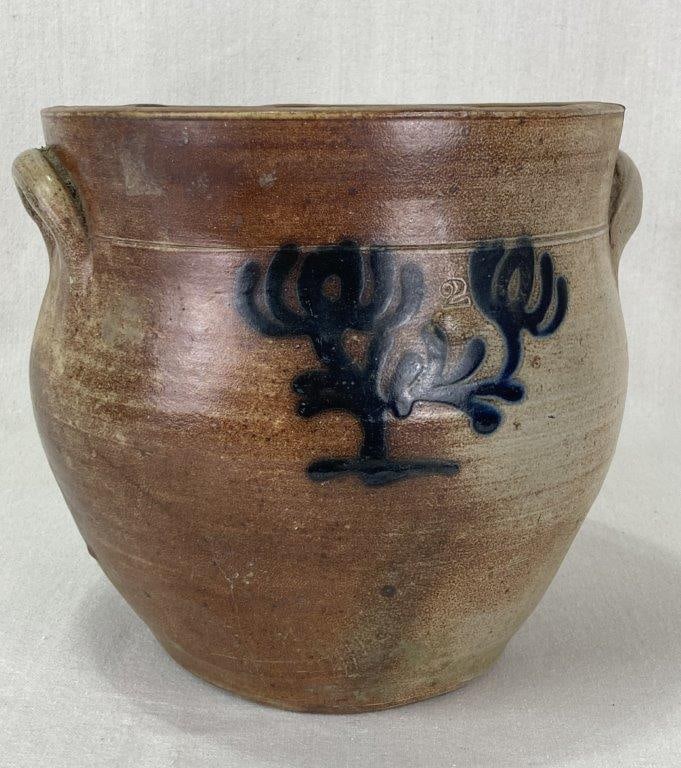 19th Century Stoneware Crock with Cobalt Decoration (1 of 12)