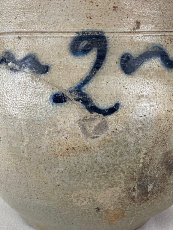 19th Century Stoneware Crock with Cobalt Decoration - 7