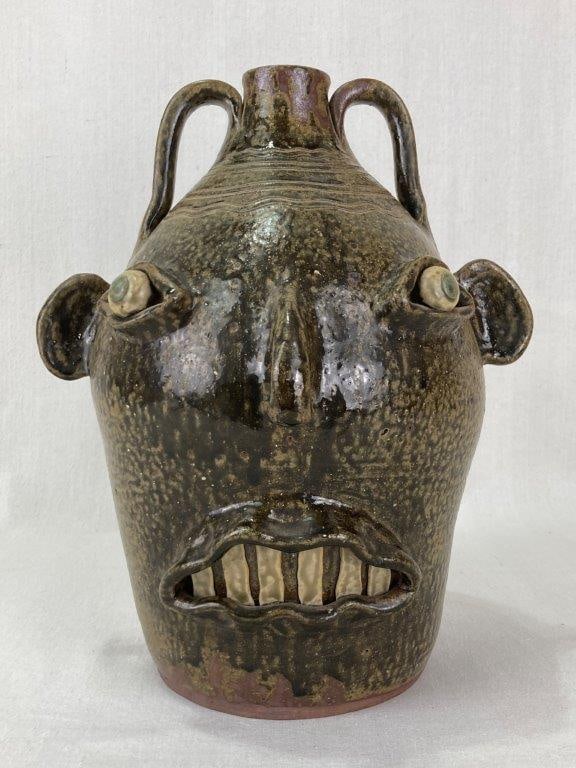 Richard Kale Stoneware Face Jug - 3
