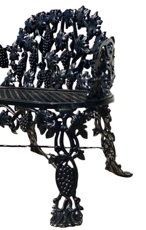 Antique Cast Iron Garden Bench - 5