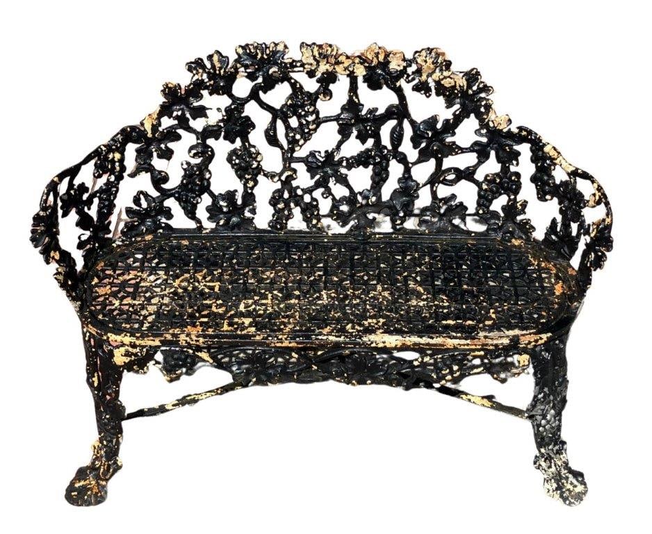 Antique Cast Iron Garden Bench - 2