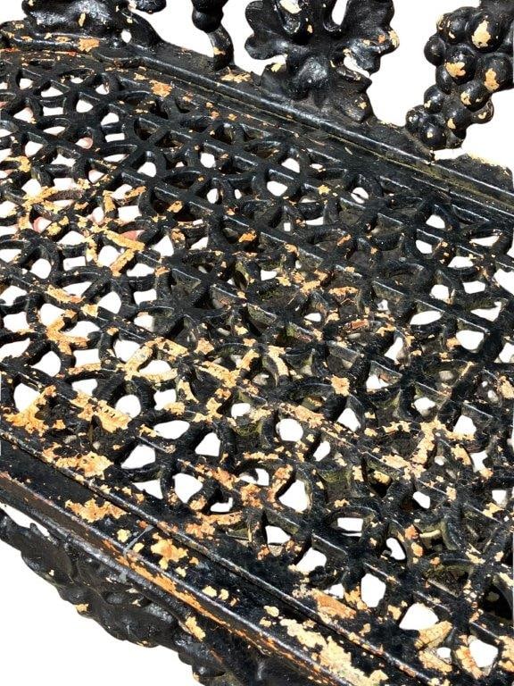 Antique Cast Iron Garden Bench - 3