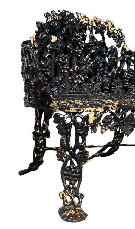 Antique Cast Iron Garden Bench - 4