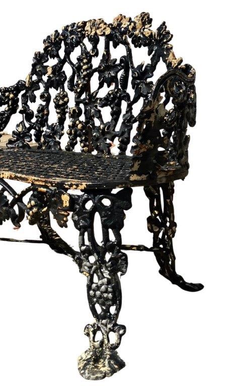 Antique Cast Iron Garden Bench - 5