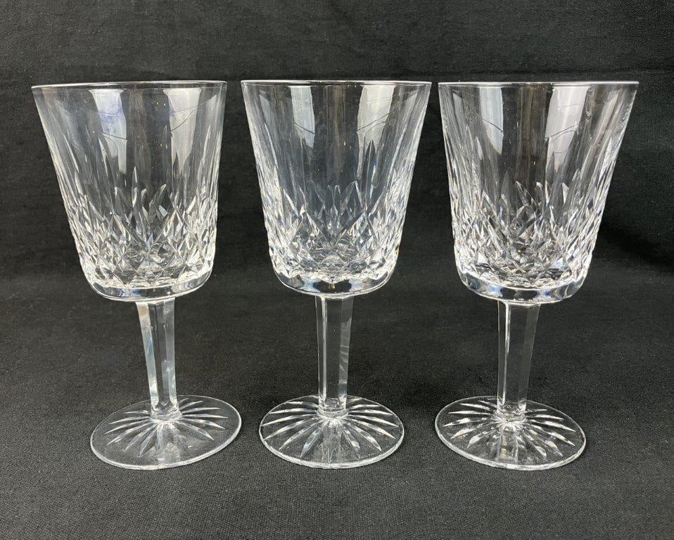 Six Waterford Crystal Lismore Water Goblets - 7