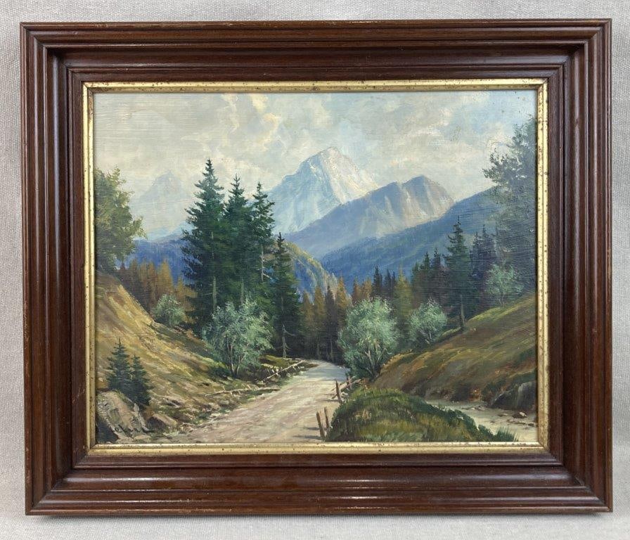 Mid-20th Century, Signed Landscape, Oil Painting (1 of 6)