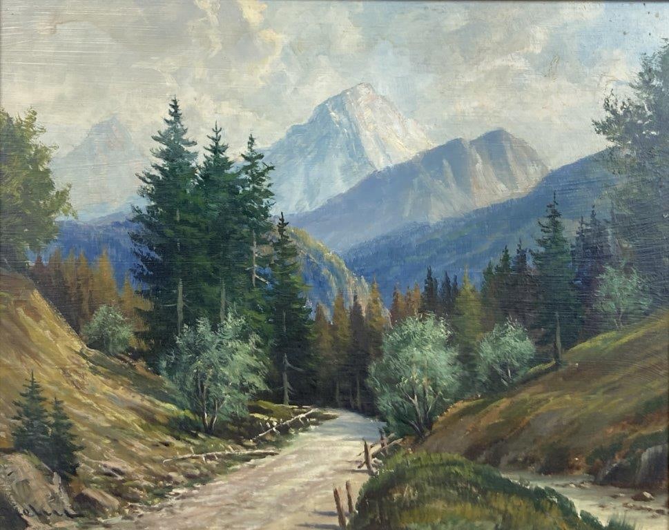 Mid-20th Century, Signed Landscape, Oil Painting - 2