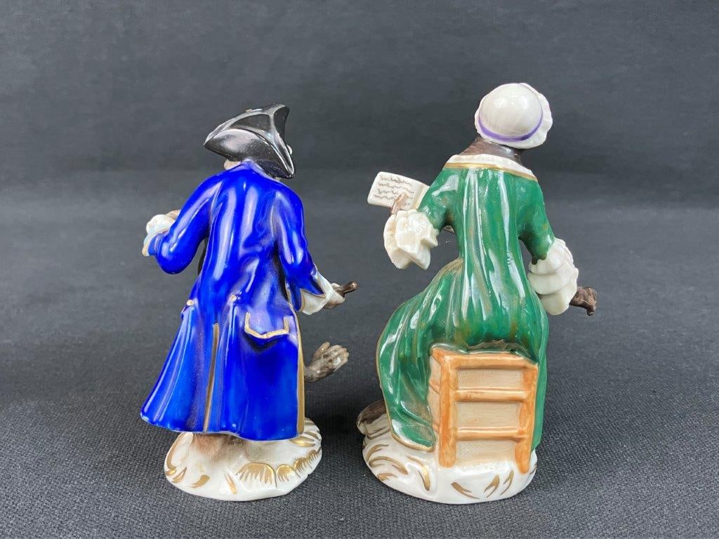 German Volkstedt and Sitzendorf Porcelain Monkey Musical Band - 4