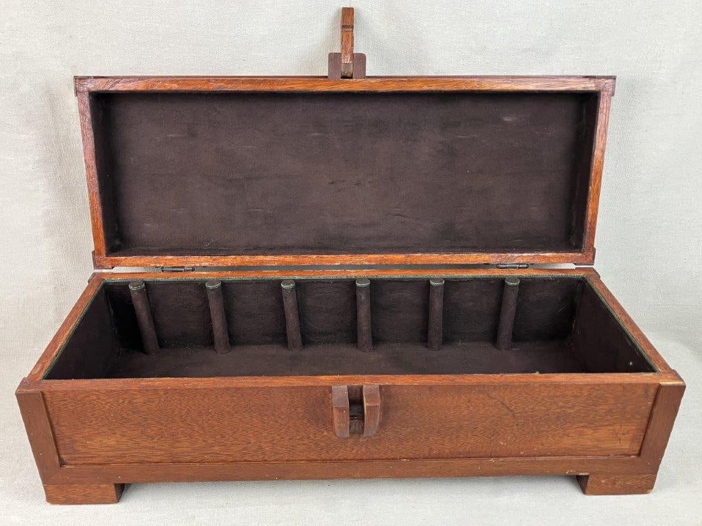 Folk Art Carved Cedar Alligator Chest - 4
