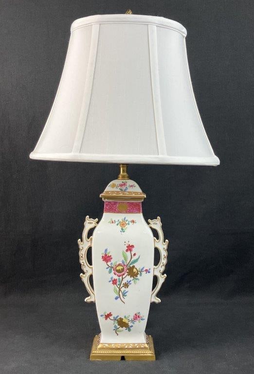 Porcelain de Paris Hand-Painted Armorial Lamp - 3