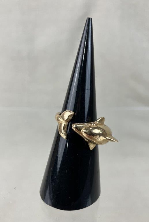 14 KT Gold Dolphin Ring - 2