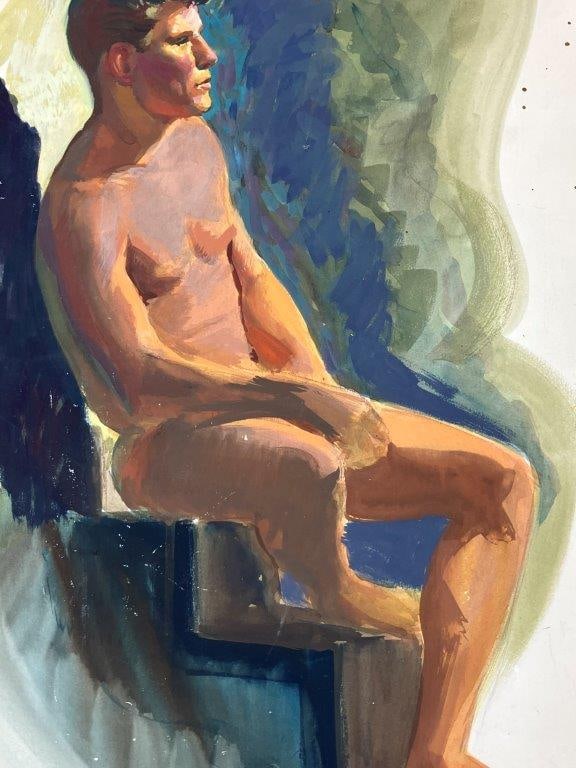 Mid-Century Modern, Figural Nude, Watercolor Painting - 2