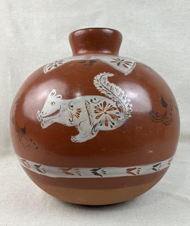 Mexican Painted Terracotta Vase - 2