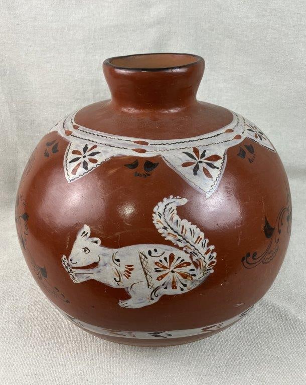Mexican Painted Terracotta Vase - 3