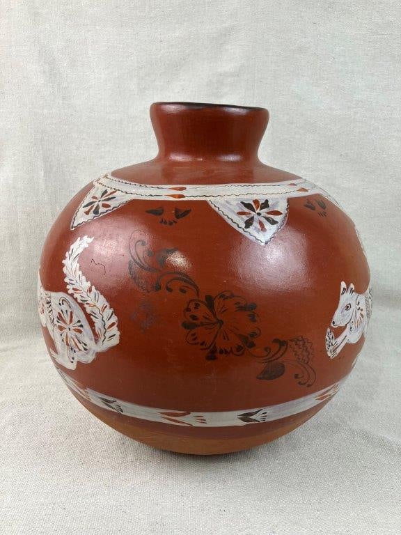 Mexican Painted Terracotta Vase - 7