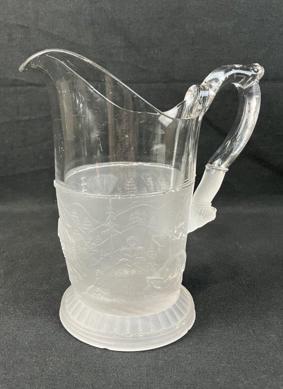 Gillinder Westward Ho Pressed Glass Milk Pitcher (1 of 12)