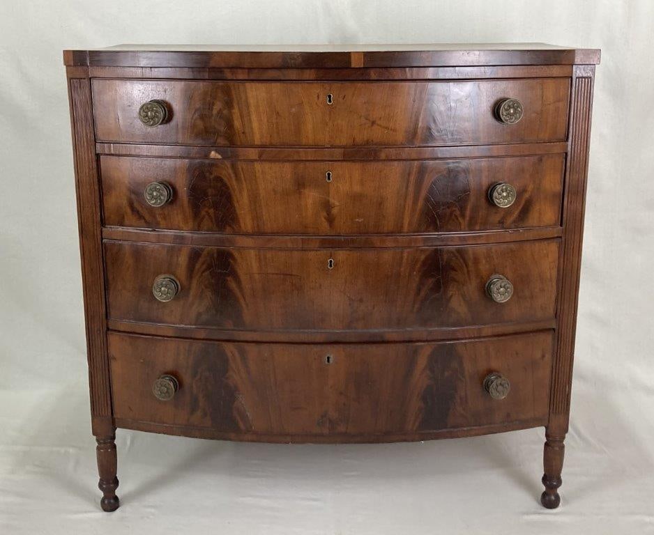 19th Century Sheraton Bowfront Chest (1 of 6)