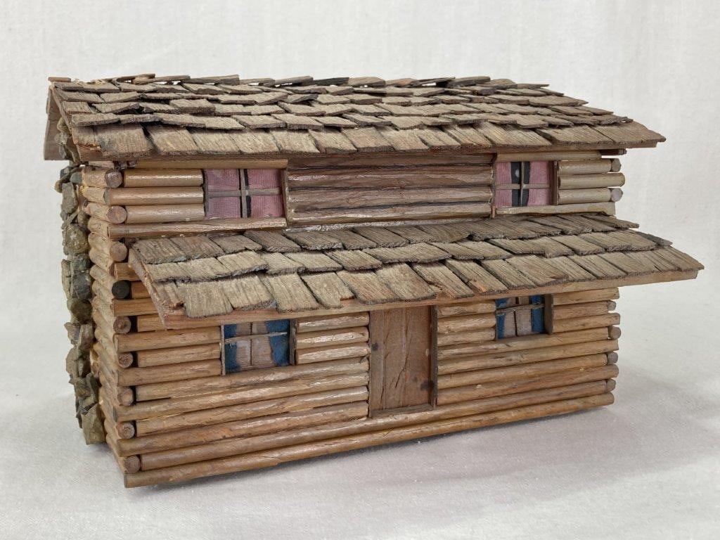 Folk Art Log Cabin Jewelry Box (1 of 10)