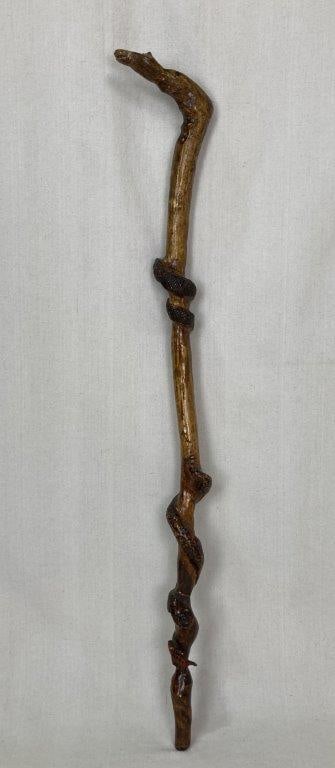 Polychromed Folk Art Snake Cane - 2