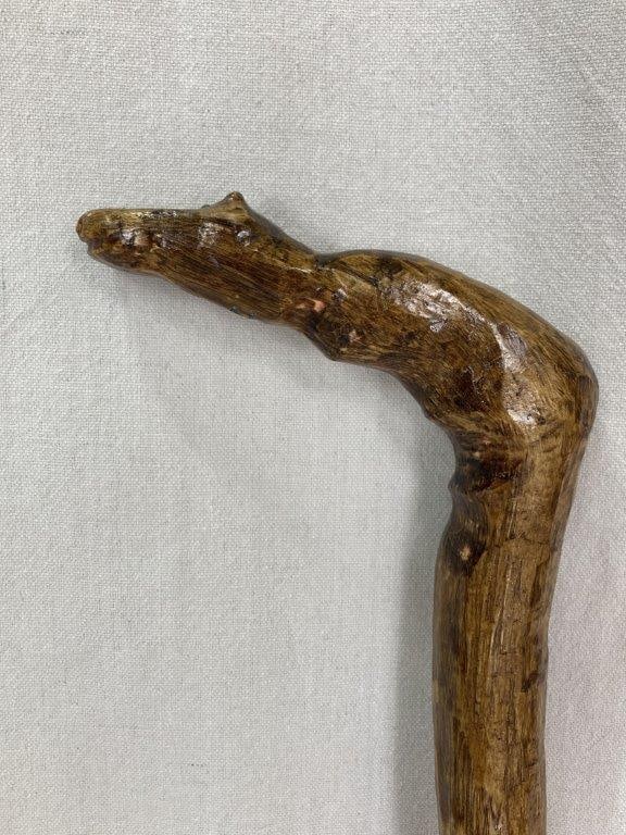 Polychromed Folk Art Snake Cane - 3