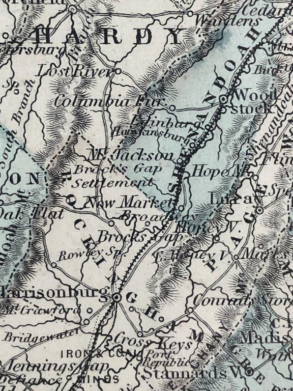 19th-Century Colton's Map of Virginia and West Virginia - 3