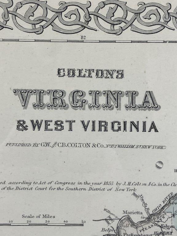 19th-Century Colton's Map of Virginia and West Virginia - 4
