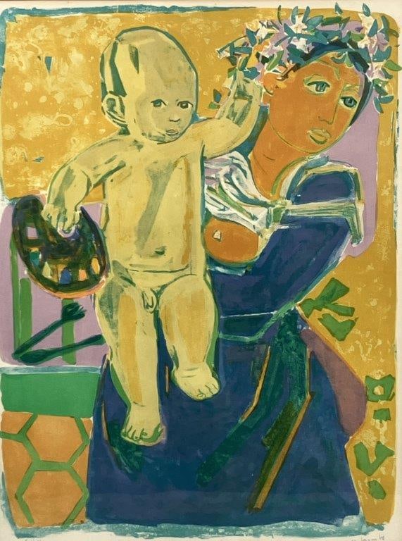 Roger Bezombes, Maternite, Serigraph - 2